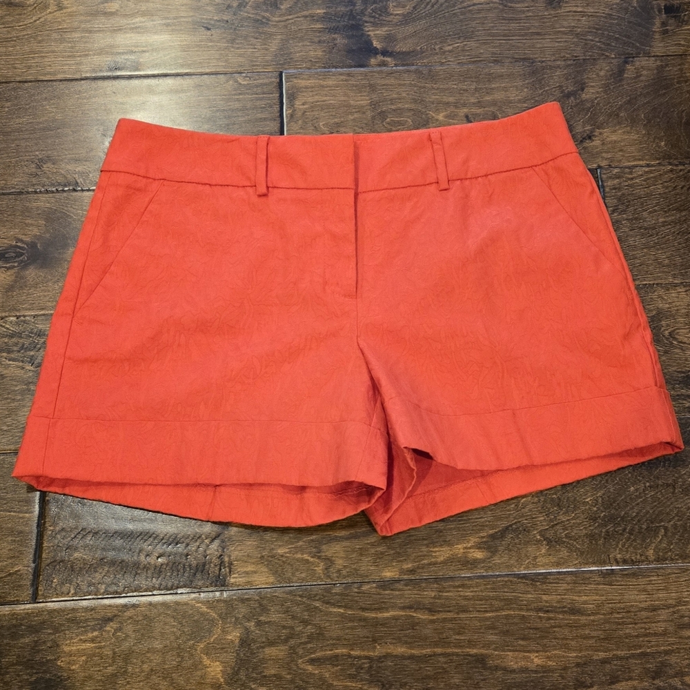EUC 7th Avenue New York & Company Shorts Size 10 Red with hints of Orange